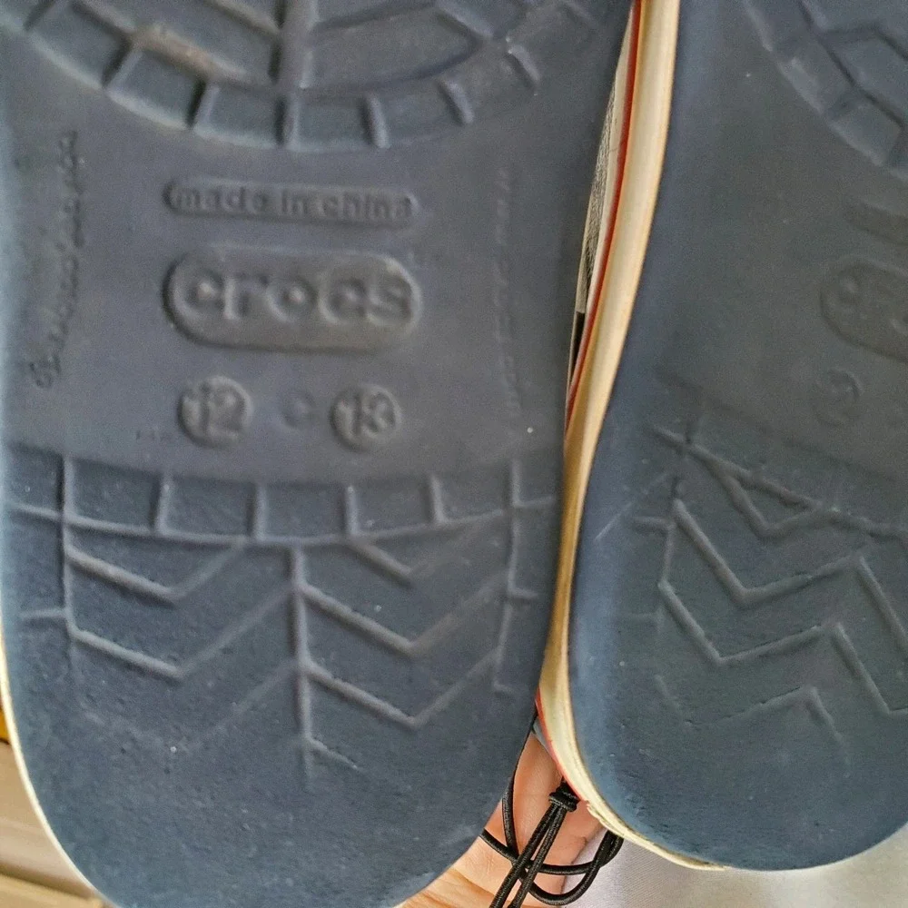 Crocs Crocband Casual Sports Clogs Kids Navy Blue Slip-On Slingback Size C 12/13